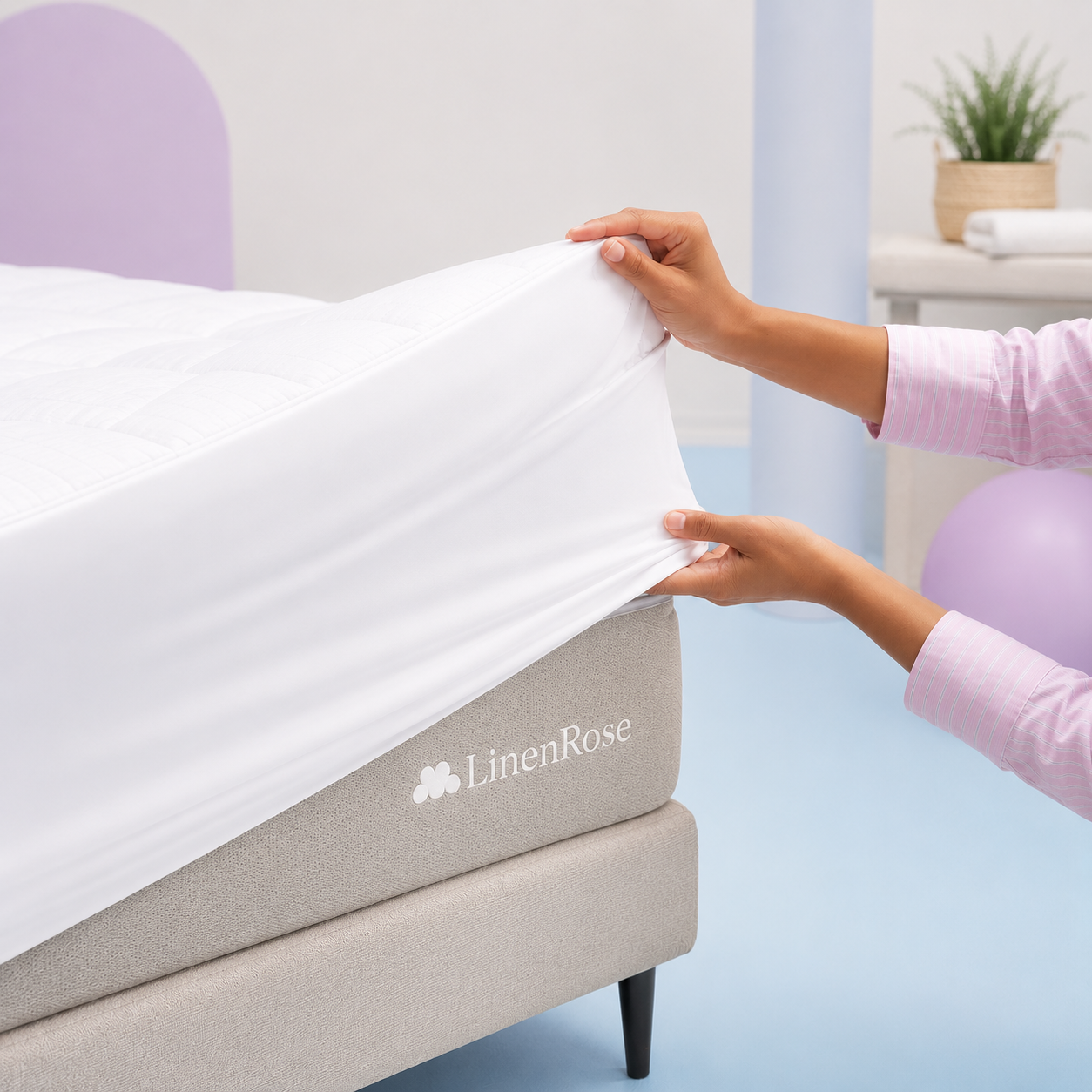 Linen&Rose - Premium 1000 GSM Luxury Quilted Mattress Topper